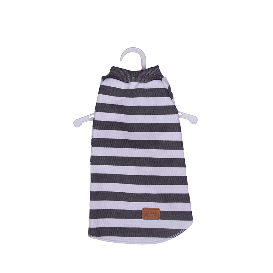 Casaco Moletom s/ Capuz Listrado - Cinza